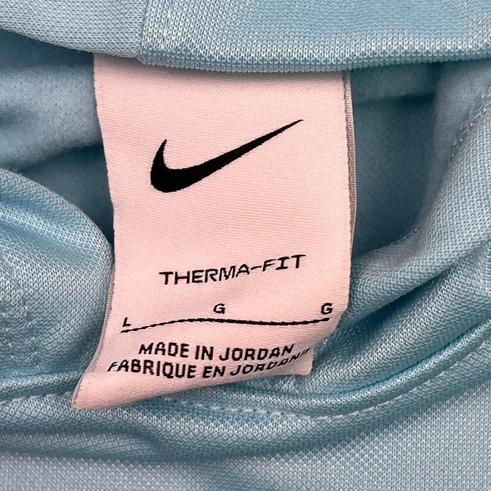 Nike Therma-Fit Hoodie Girls Large Blue‎ Swoosh Long Sleeve Pullover Sweatshirt